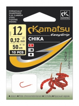 Kamatsu CHIKA Vorfachhaken Bloodworm Gr 12 / 0,12 mm