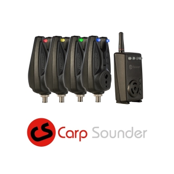 Carp Sounder AGEone Funksystem 4+1 Set im Transportkoffer + 4x FIL Schnellverschluss Adapter