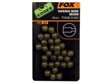 Fox Edges Tapered Bore Beads Trans Khaki 6mm