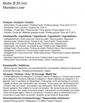 Preview: Imperial Fishing IB Carptrack Monster-Liver Activ Bait Boilie - 2 kg / 20 mm