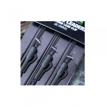Preview: Korda Leadcore Leader Hybrid Clip QC Swivel- Weed/Silt