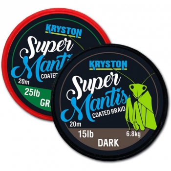 Kryston Super Mantis Coated Braid - 15lb x 20m Dark Silt