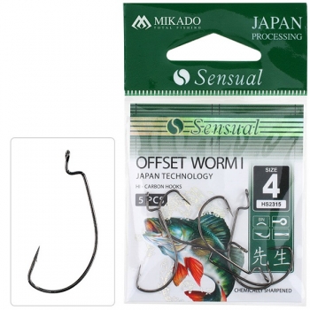 Mikado Haken - Sensual - Offset Worm I NR. 5/0 BN - 5 Stck.