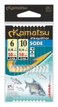 Kamatsu SODE Vorfachhaken Weißfisch 5x Gr 6/0,16mm & 5x Gr 10/0,14mm