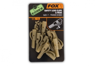 Fox Edges Safety Lead Clips & Pegs Trans Khaki Size 7