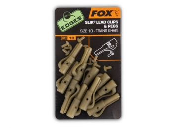 Fox Edges Slik Lead Clips & Pegs size 10- Trans Khaki