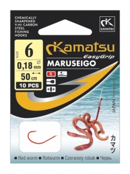 Kamatsu MARUSEIGO Vorfachhaken Rotwurm Gr 4 / 0,20 mm