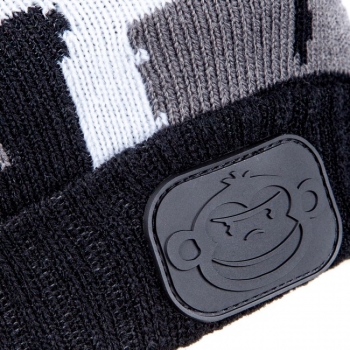 RidgeMonkey Camo Bobble Hat Black / White