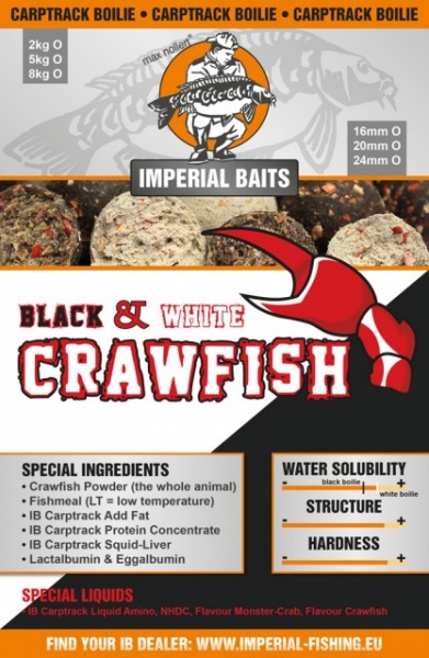 Imperial Fishing IB Carptrack Crawfish black & white Boilie - 2 kg / 30 mm