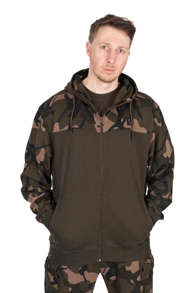Fox LW Khaki/Camo Split Zip Hoody XL