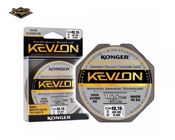 Konger Kevlon Black Geflochtene 4x - 0,18mm 150m
