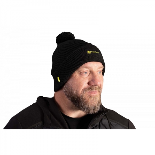 RidgeMonkey APEarel Bobble Beanie Hat Black