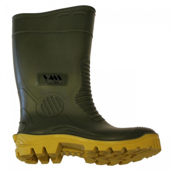 Vass - E Boot Gummistiefel Khaki/Yellow - EU42 / UK8