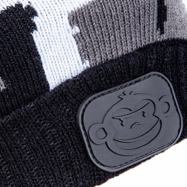 RidgeMonkey Camo Bobble Hat Black / White